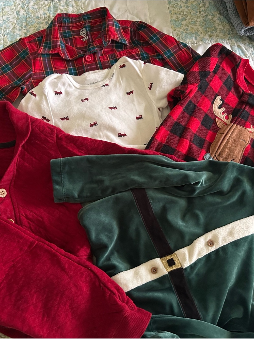 Baby Boy Christmas Holiday Clothing Bundle – 12-18M + Elf Outfit 18-24M